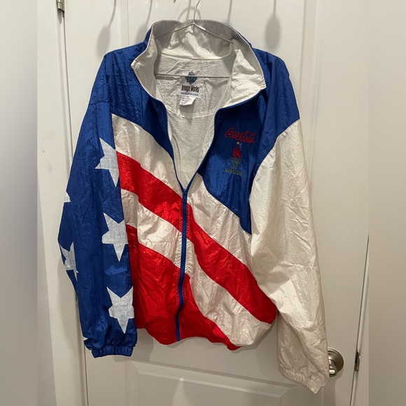 VTG Atlanta Olympics 1996 windbreaker Jacket Coca Cola - Team USA RARE July 4th - Picture 3 of 16